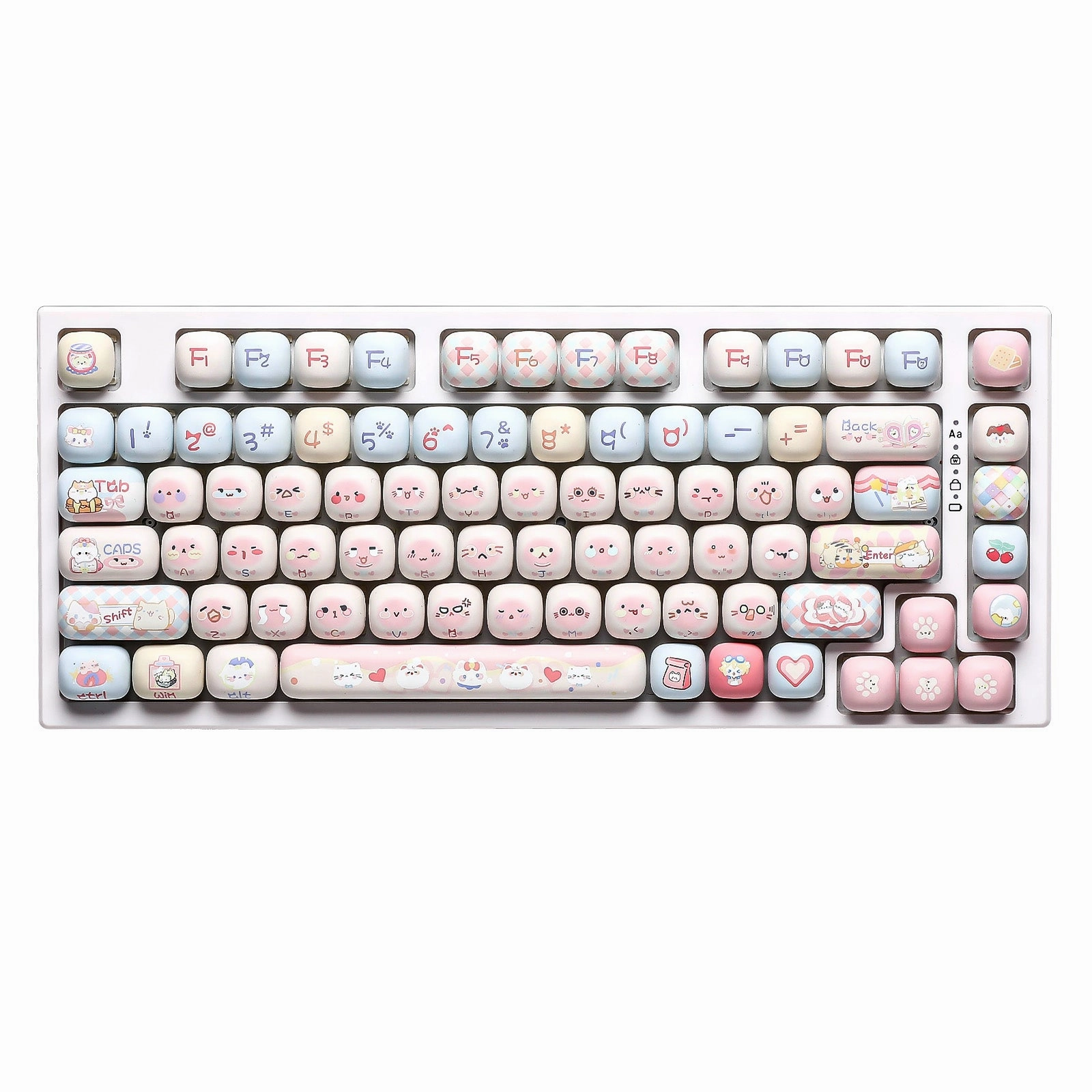 Mechanical Keypad Portable Keycap Puller YUNZII Pink Kitten MOG Profile Keycap Set