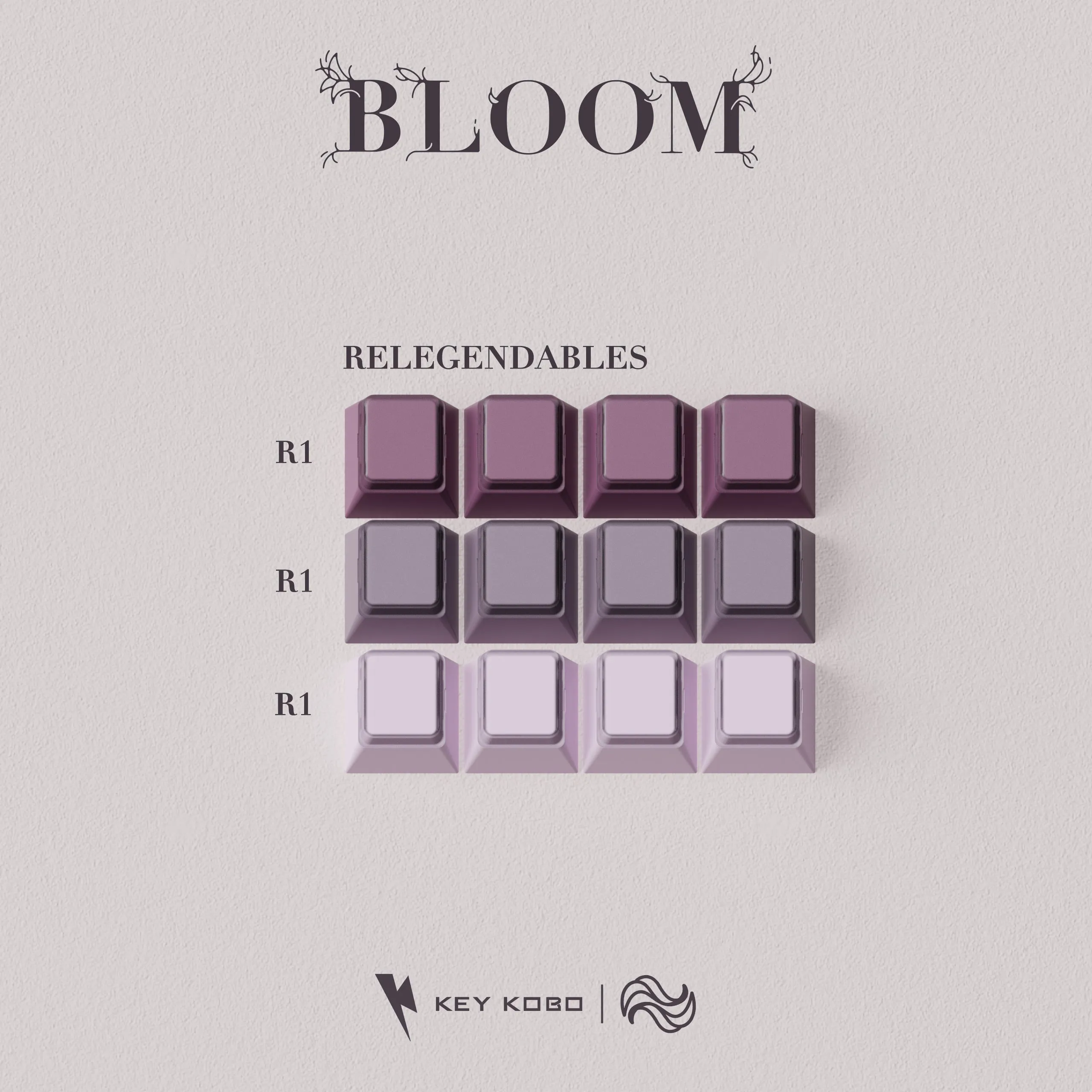 Gaming Efficiency Keys Kit KEYKOBO BLOOM ABS DOUBLE-SHOT KEYCAP SET