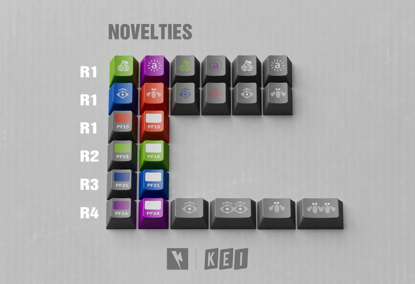 KEYKOBO C.O.L COMPOSITION OF LINES KEYCAP SET Mechanical Keypad Collector Modular Keyboard