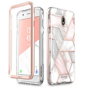 Hybrid Look Galaxy J7 (2018) Cosmo Case - Marble Pink