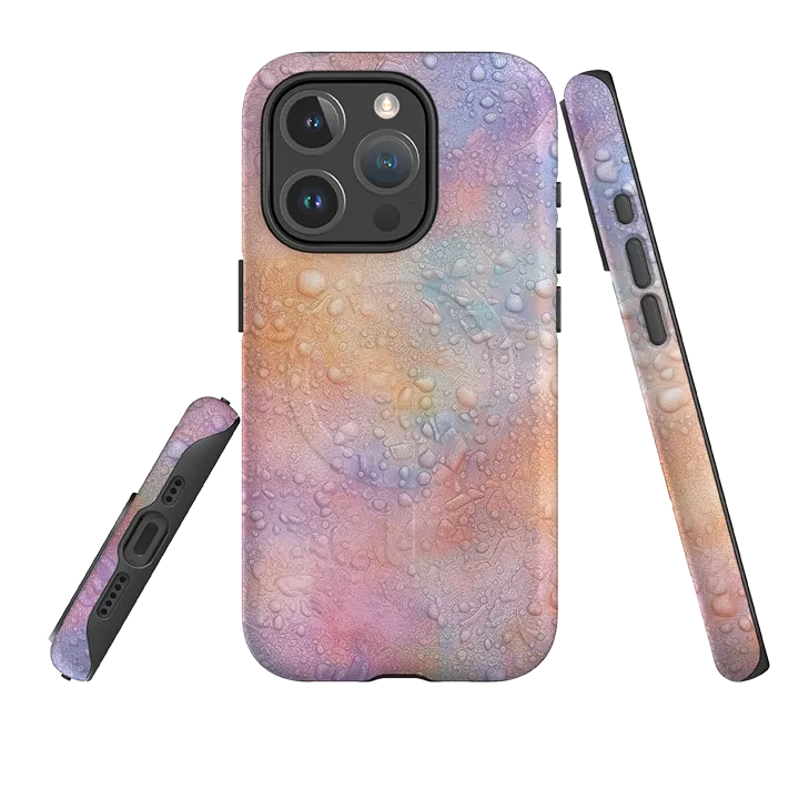 Clear Texture Flexible Edge Texture iPhone MagSafe Tough Case - Pastel Drops