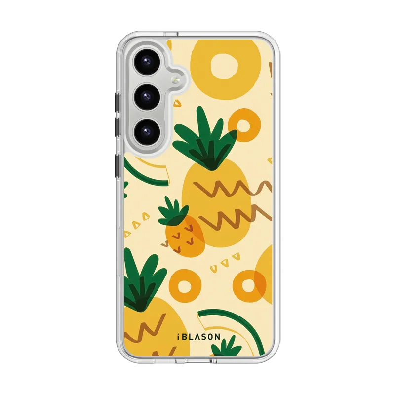 Scratch Barrier Rugged Edge Texture Galaxy S24 Plus Halo MagSafe Cute Phone Case - Pineapple