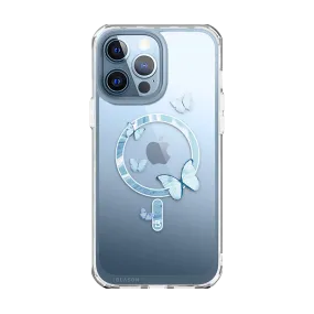 Modern Build Texture iPhone 13 Pro Max Halo Mag Case - Butterfly Blue