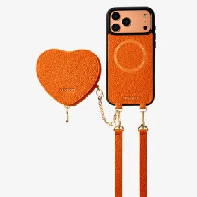 Anti Slip Casual Look Heart Design Kit- Sling Phone Case with Magnetic & Heart Pouch