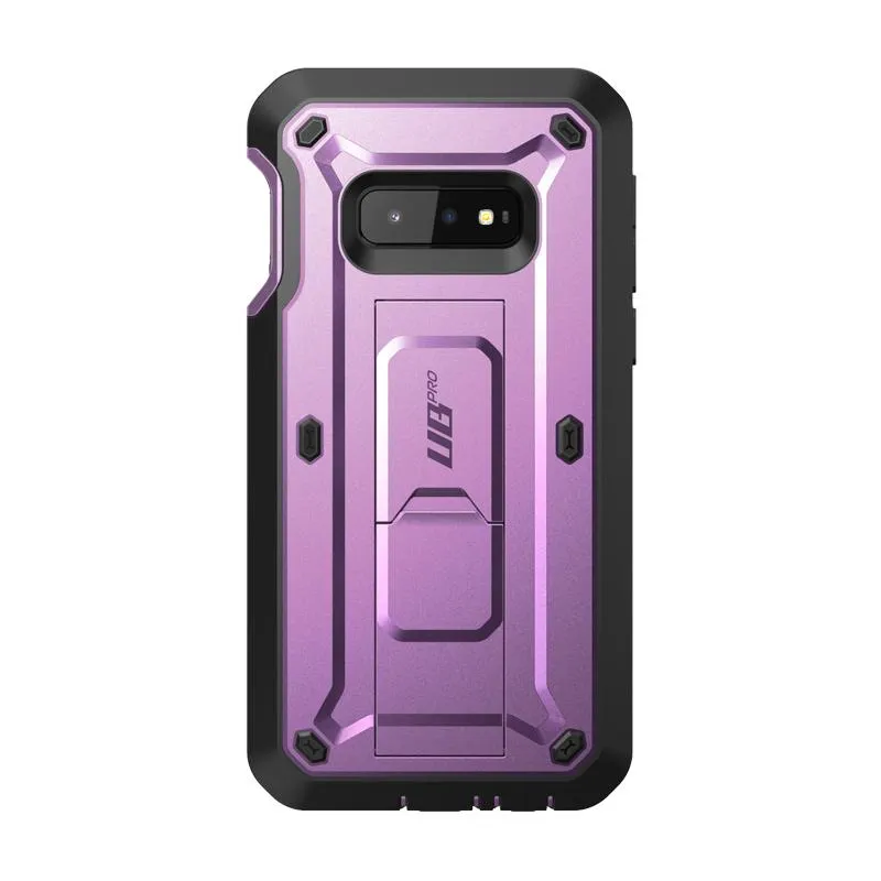 Soft Touch Galaxy S10e Unicorn Beetle Pro Full Body Rugged Holster Case-Metallic Purple