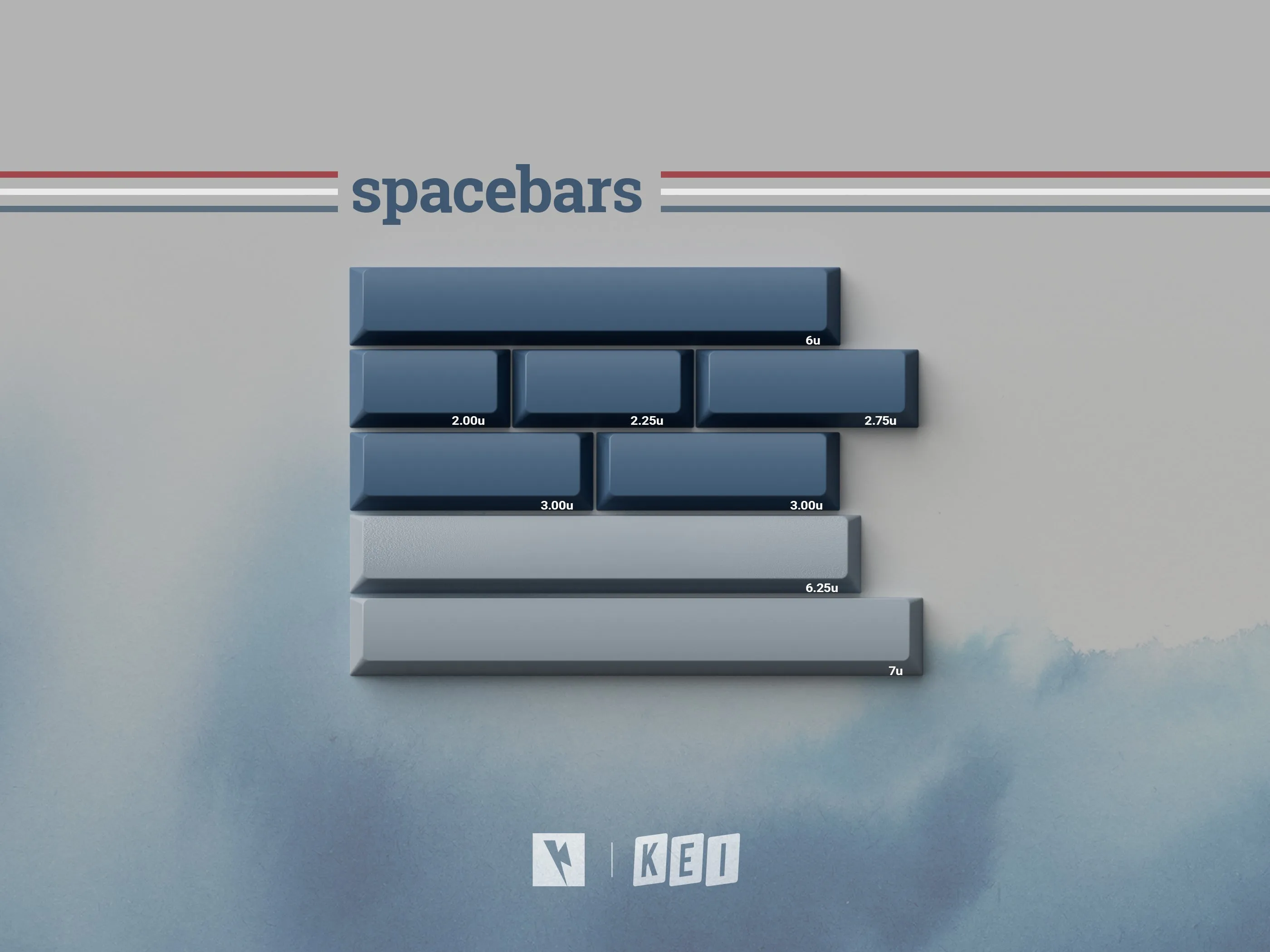 High Actuation Mechanical Low Profile Mechanical KEYKOBO R.W.B ABS DOUBLE SHOT KEYCAP SET