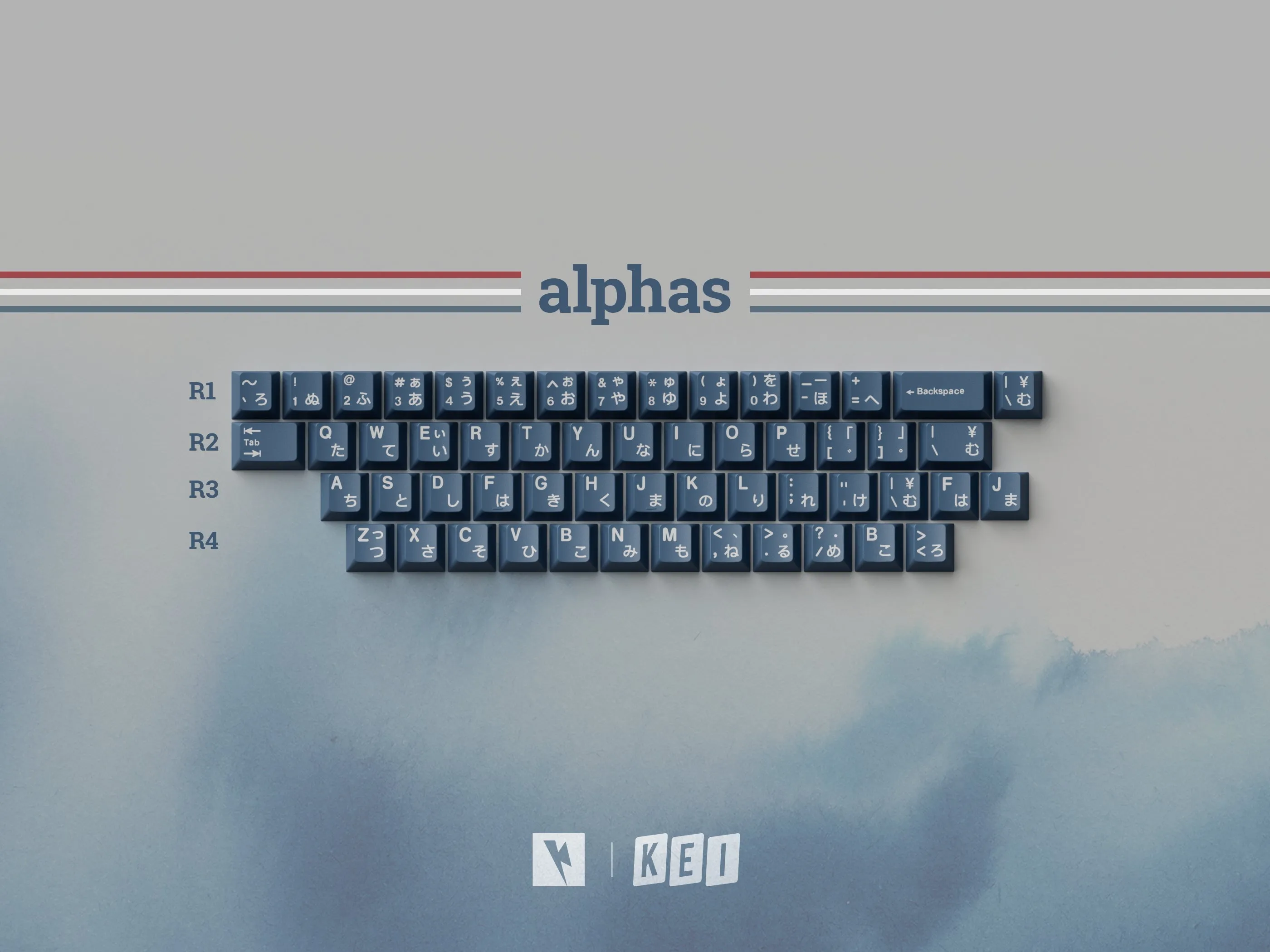 Mechanical Keyboard PC Setup KEYKOBO R.W.B ABS DOUBLE SHOT KEYCAP SET