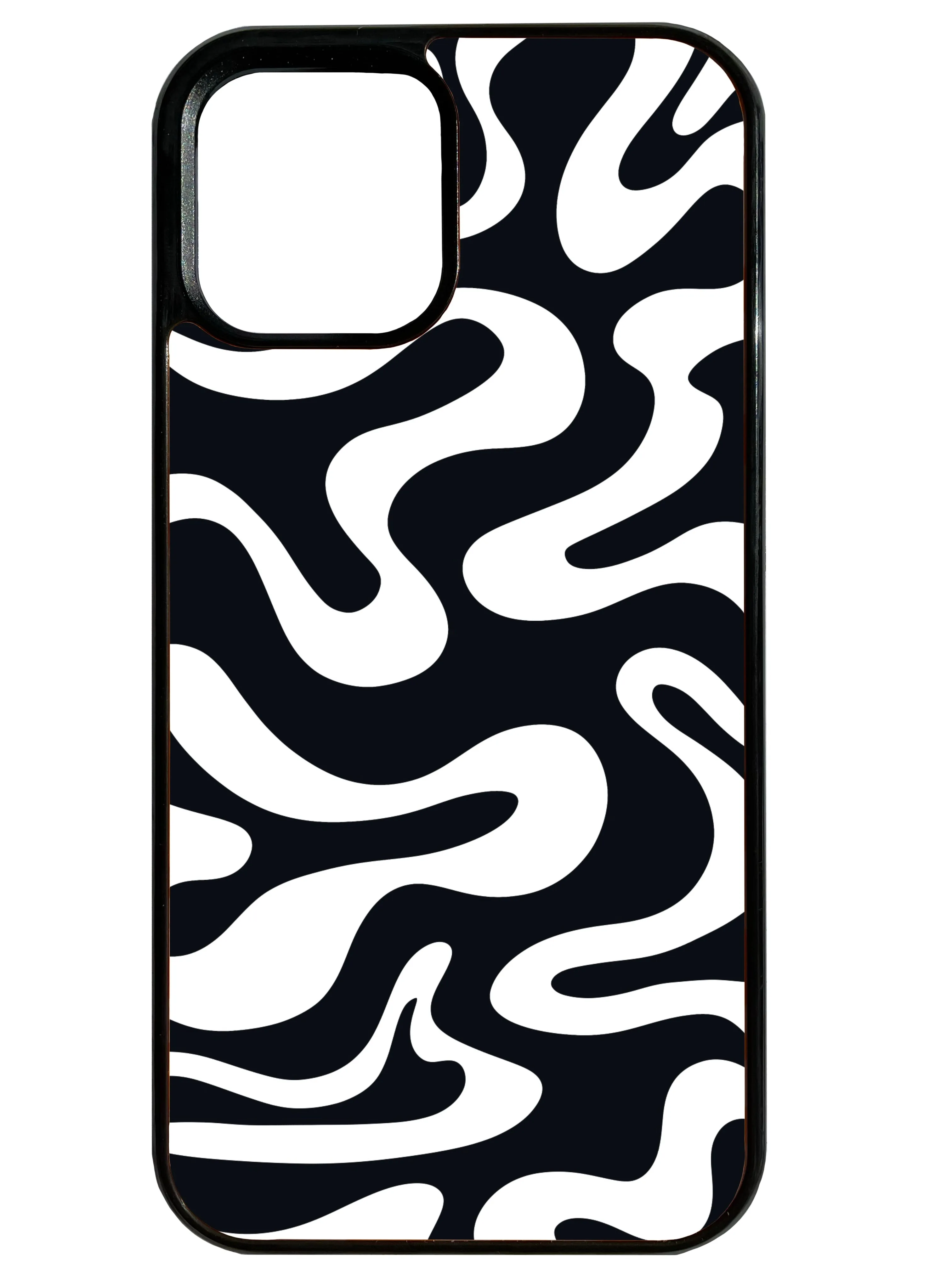Liquid Swirl in Black and White Phone Case Durable Material Premium Touch