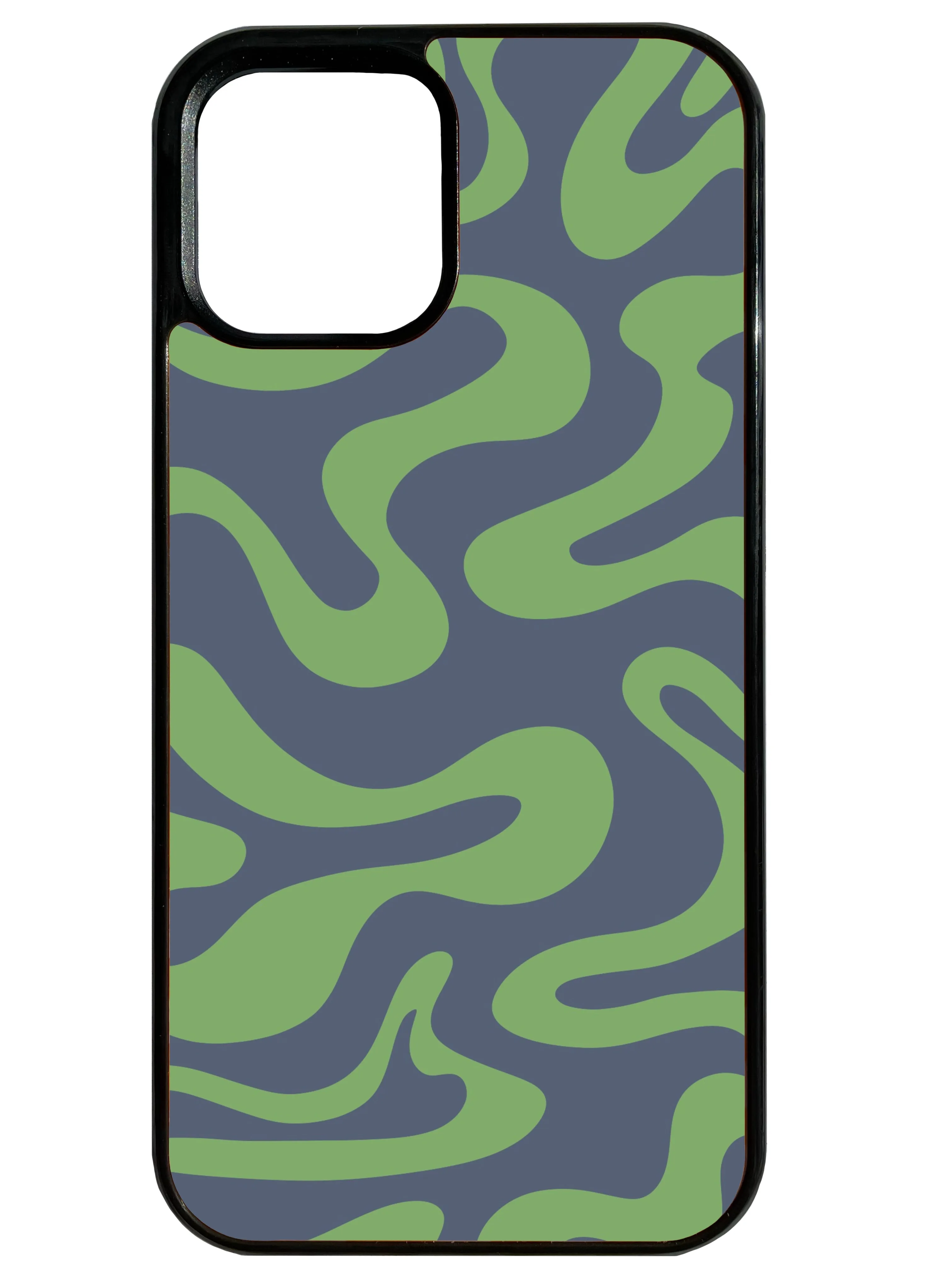 Liquid Swirl in Green and Grey Phone Case Sleek Texture Minimalist Aesthetic
