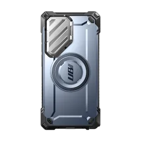 Stylish Detail Layer Simple Texture Galaxy S24 Ultra Unicorn Beetle MAG XT Bumper Case -Metallic Blue