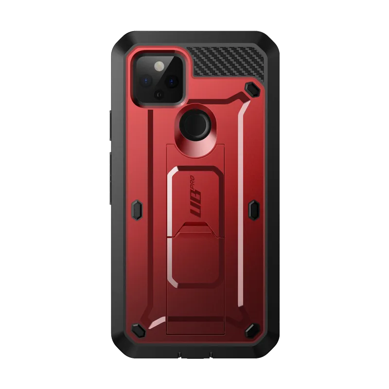 Google Pixel 5 (2020) Unicorn Beetle PRO Rugged Holster Case-Metallic Red Anti Shock Layer Shock Absorption Layer