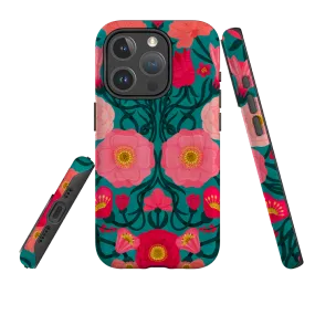 iPhone MagSafe Tough Case -  Blue Floral By Nina Pace Elegant Pattern Comfort grip design