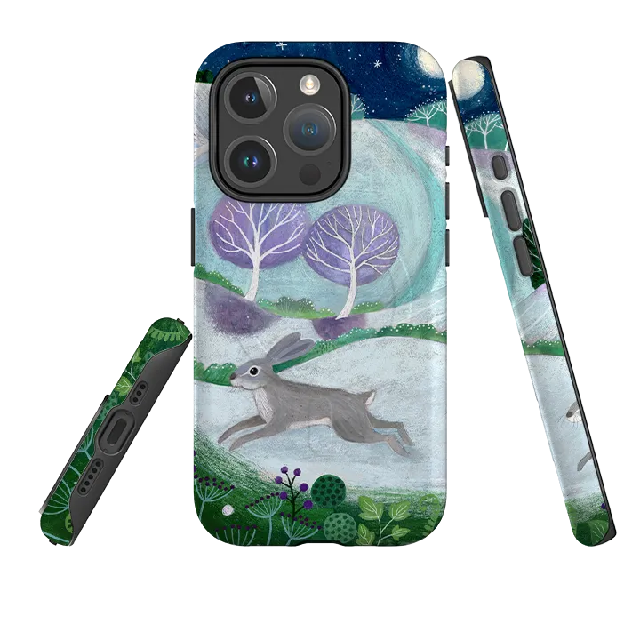 Scratch Barrier Elegant Build Texture iPhone MagSafe Tough Case -  Winter Hare By Bex Parkin