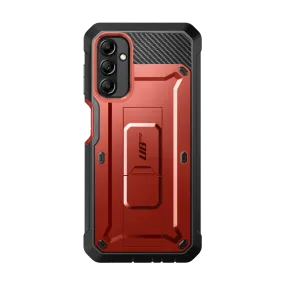 Galaxy A14 Unicorn Beetle Pro Rugged Holster Case-Metallic Red Grip Safe Protective Pattern