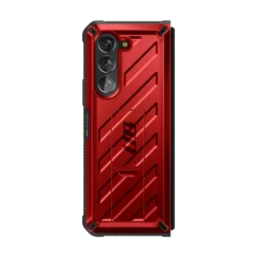 Galaxy Z Fold5 Unicorn Beetle Kickstand Case with Screen Protector-Metallic Red Clear Surface