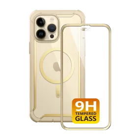iPhone 14 Pro Ares Mag with Tempered Glass  Case - Gold Everyday Style Comfort Detail