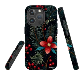 Stylish Layer Texture Protective Detail iPhone MagSafe Tough Case - Red Berries