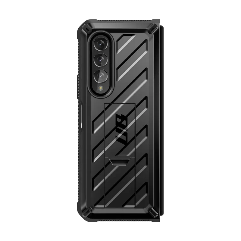 Galaxy Z Fold4 Unicorn Beetle Kickstand Case with Screen Protector-Black Hybrid Touch