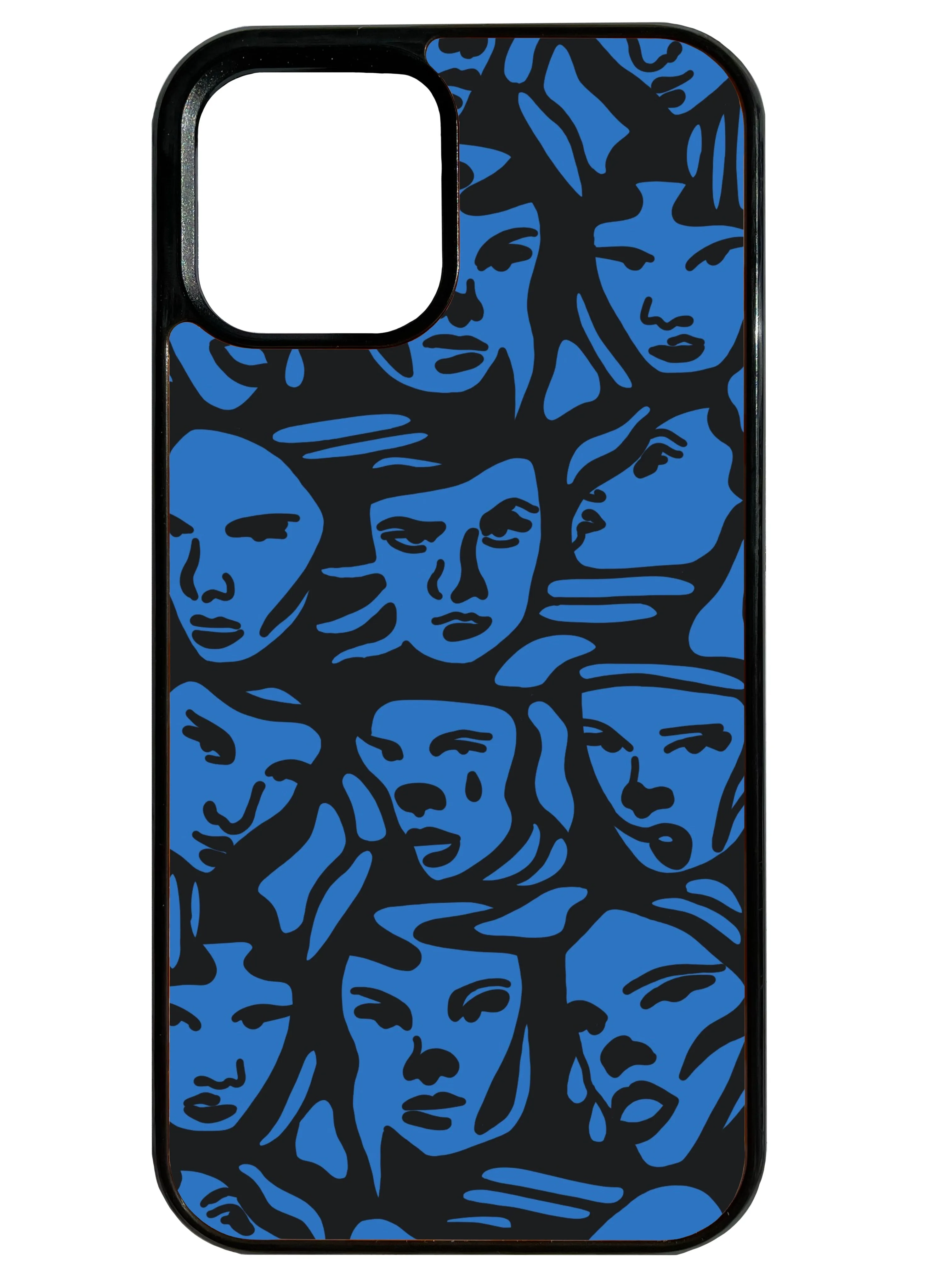 Textured Finish Compact Shell Marlo in Blue and Black Phone Case