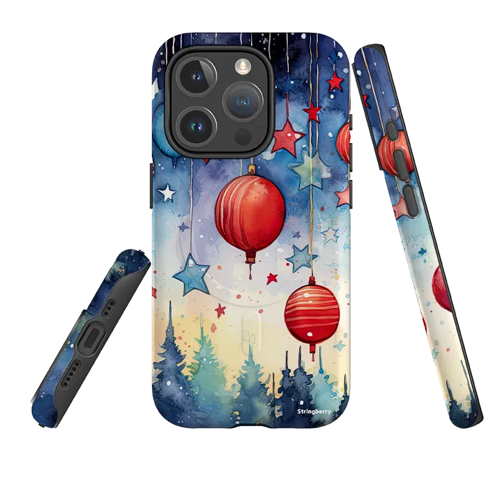 Soft Silicone Flexible Layer Design iPhone MagSafe Tough Case -  Bauble Forest