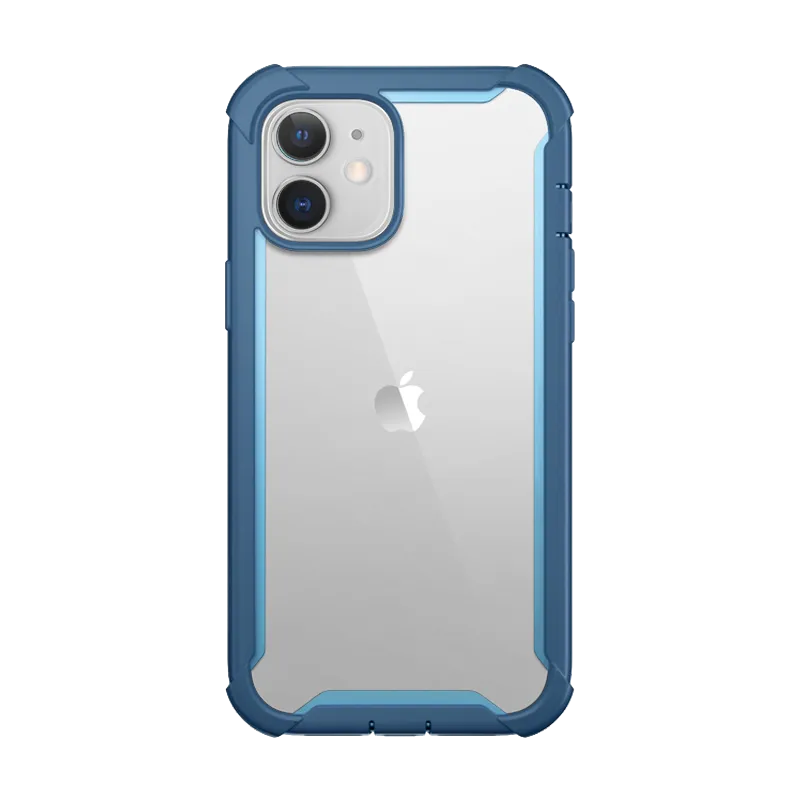 Clear Surface Hybrid Texture Design iPhone 12 Ares Case - Blue