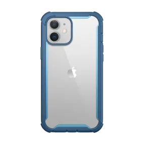 Clear Surface Hybrid Texture Design iPhone 12 Ares Case - Blue