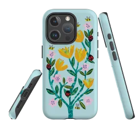 Custom Fit Premium Texture Layer iPhone MagSafe Tough Case - Blossom and Ladybirds By Tracey English