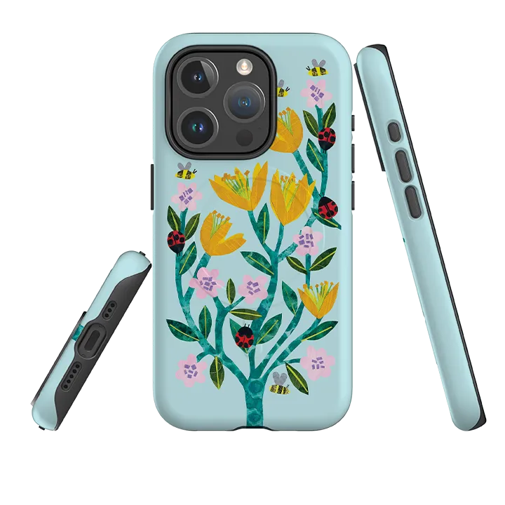 iPhone MagSafe Tough Case - Blossom and Ladybirds By Tracey English Lightweight Shell Compact Grip