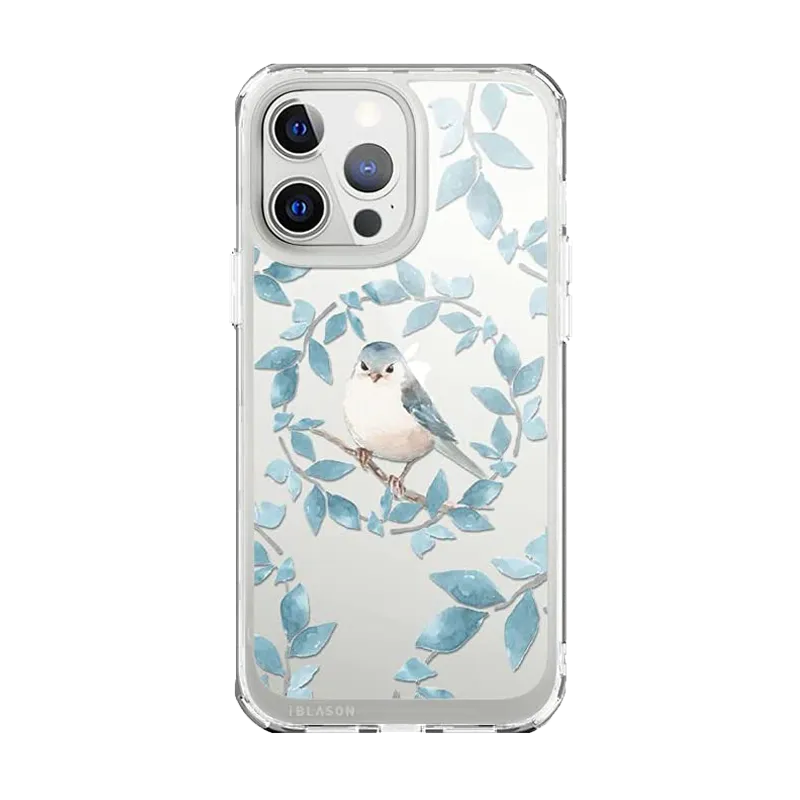 Rugged Pattern Design Light Touch iPhone 13 Pro Max Halo Case - Blue Jay