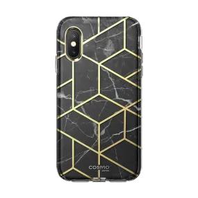 Hybrid Detail Premium Style iPhone XS Max Cosmo Case-Marble Black