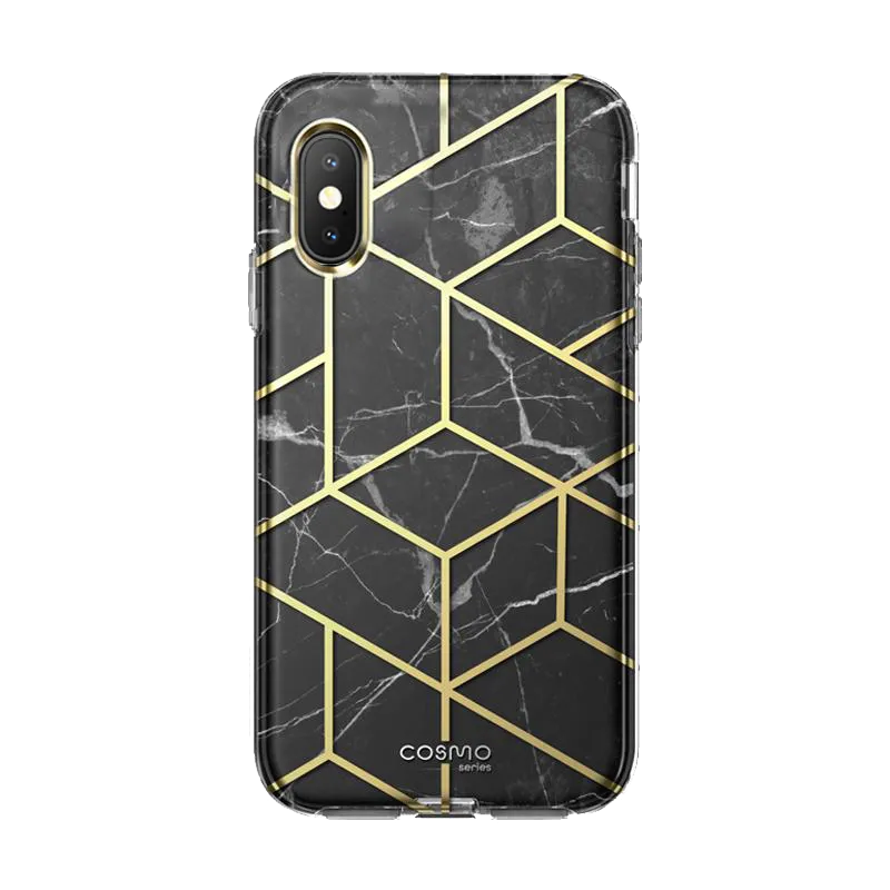 Hybrid Detail Premium Style iPhone XS Max Cosmo Case-Marble Black