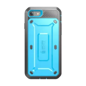 Flexible Surface Texture iPhone 7 Unicorn Beetle Pro Holster Case-Blue