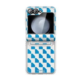 Galaxy Z Flip6 Cosmo - Blue Checker Flexible Texture Luxury Pattern