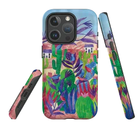 iPhone MagSafe Tough Case -  Desert Cactus By Tracey English Wireless Compatible Grip Finish