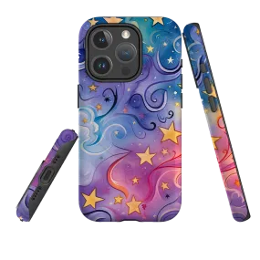 Strong Frame Matte Texture Layer iPhone MagSafe Tough Case - Rainbow Stars II
