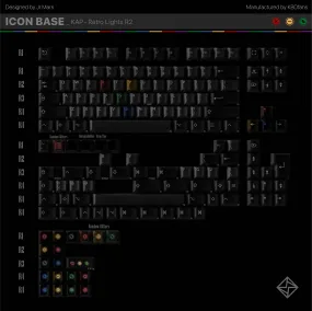 PBTFANS RETRO DARK LIGHTS R2 ABS KEYCAP SET Full-Size Mechanical