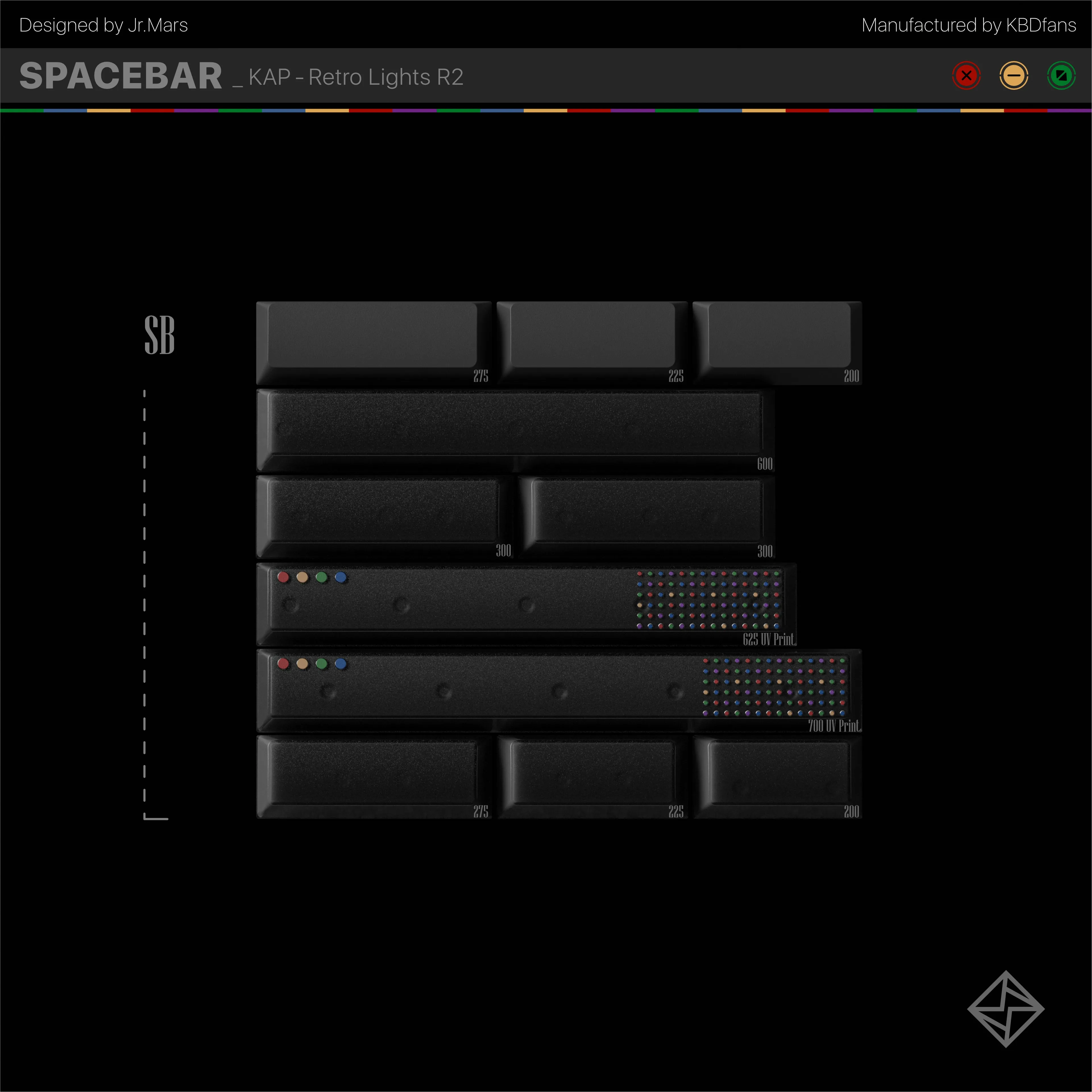 PBTFANS RETRO DARK LIGHTS R2 ABS KEYCAP SET Keyboard Gear Essentials Full Key Rollover