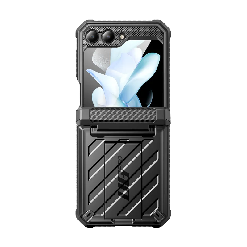 Gloss Surface Layer Galaxy Z Flip5 Unicorn Beetle PRO Rugged Case with Belt Clip-Black