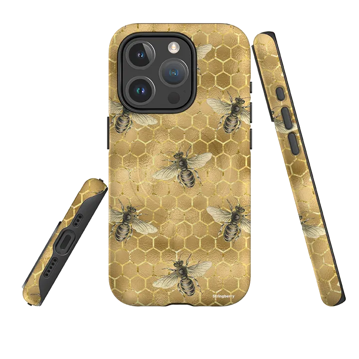 Light Finish iPhone MagSafe Tough Case - Golden Bees