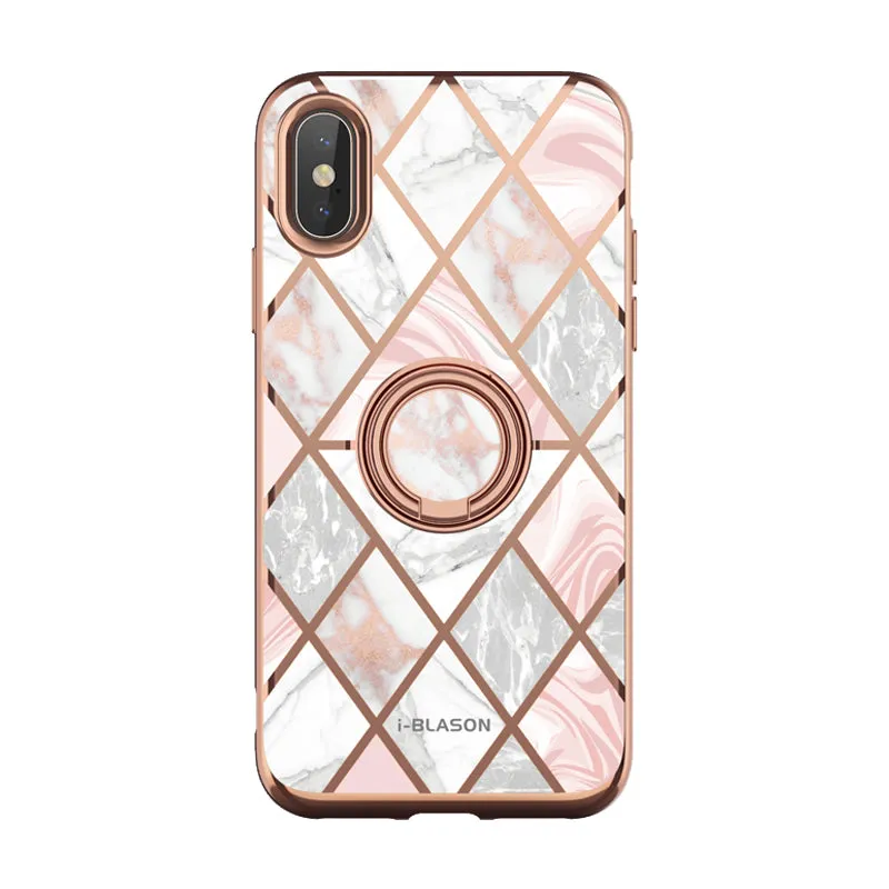 Soft Grip Layer Lightweight texture iPhone XS Max Cosmo Snap Case-Marble Pink