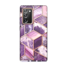 Galaxy Note20 Cosmo Case - Marble Purple Grip Finish Smooth Design