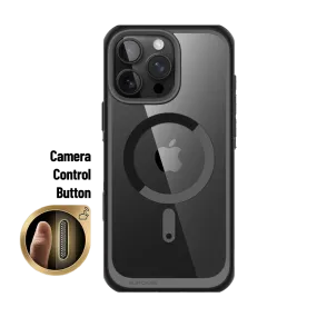 iPhone 16 Pro Max 6.9 inch Unicorn Beetle MAG Slim Clear MagSafe Camera Control Button Case-Black Durable Pattern Texture Slim Fitment