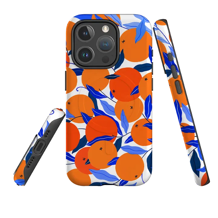 Comfort Style Durable Texture Build iPhone MagSafe Tough Case -  Arancello Pattern By Madalina Andronic