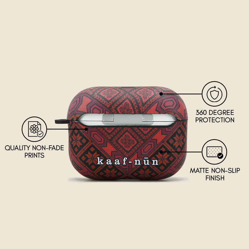 Custom Fit Black Tatreez Airpods Case Cover