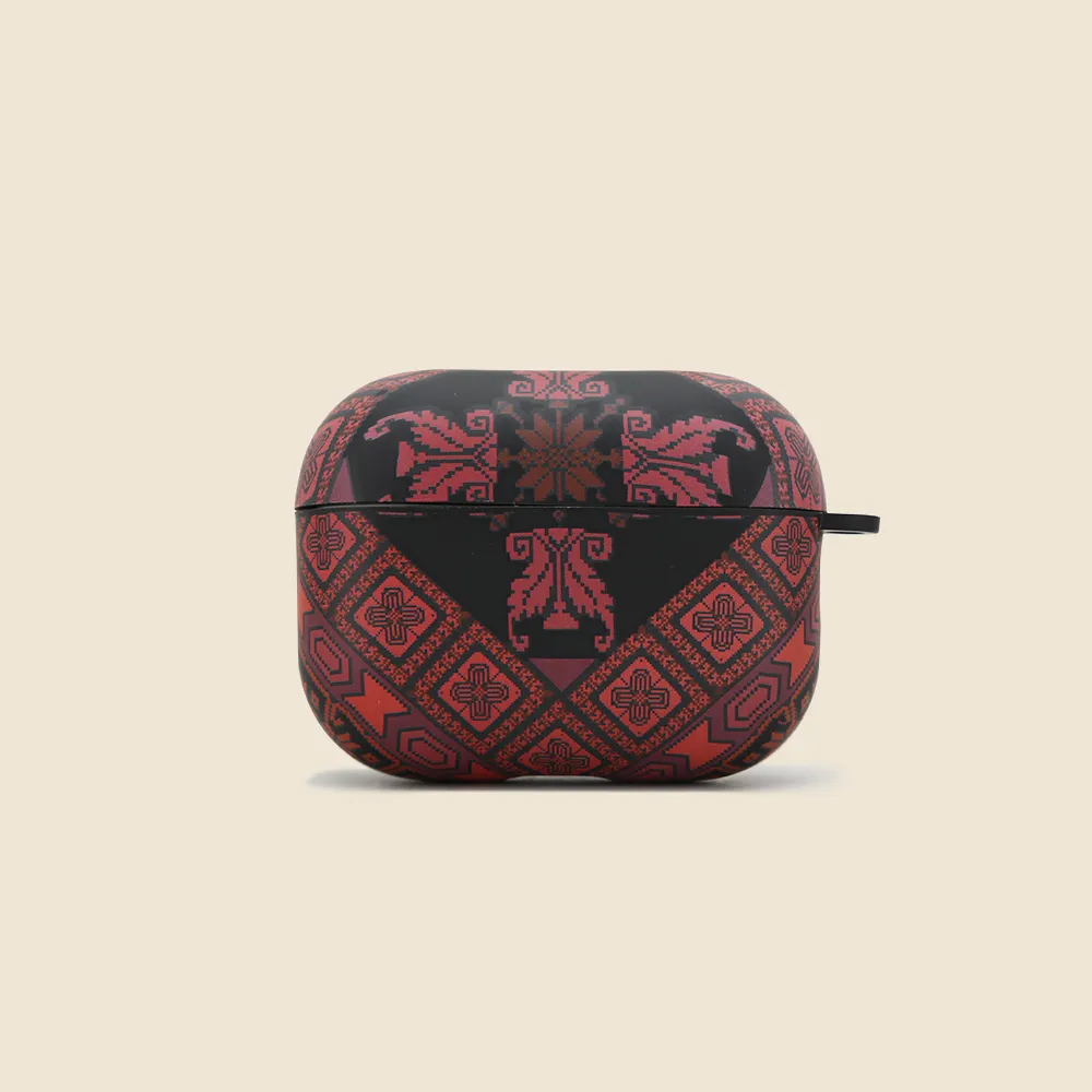 Black Tatreez Airpods Case Cover Minimal Surface Lightweight Build