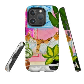 iPhone MagSafe Tough Case - Leopards in Hammock By Bex Parkin Smooth Outline