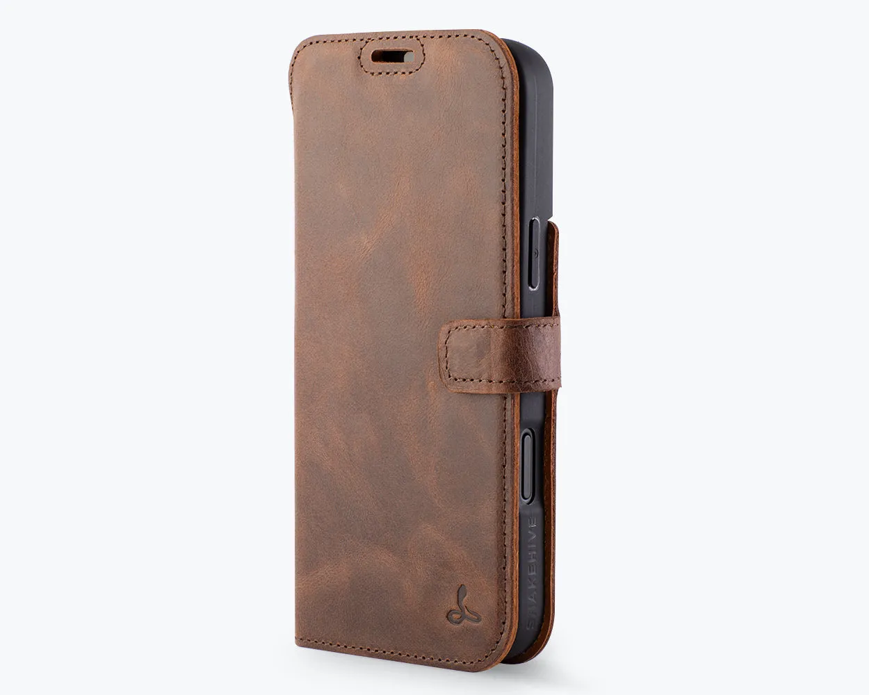 Comfort grip design Apple iPhone 17 Pro Max - Vintage Leather Wallet Phone Case