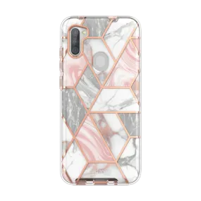 Clear Edge Comfort Shield Texture Galaxy A11 Cosmo Case - Marble Pink