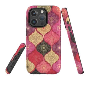 Minimal Design iPhone MagSafe Tough Case -  Red Damask By Jehane