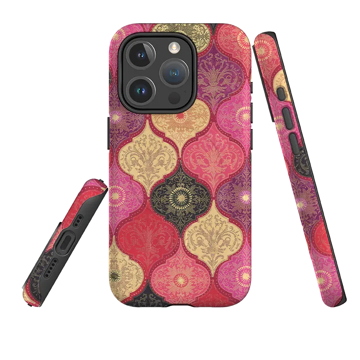 iPhone MagSafe Tough Case -  Red Damask By Jehane Everyday Style Smooth Layer Texture